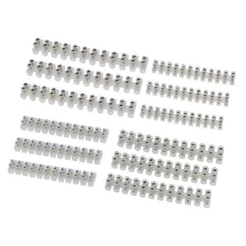 AGGER Durchsichtige elektrische Anschlussblöcke, 5 A, 10 A, 20 A, 30 A, zweireihig, 12 Positionen, Drahtverbinder, Schraubklemmenblock, 12 Stück - Cheap-Us