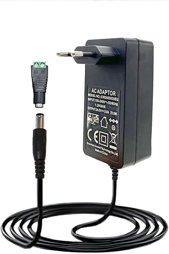 GIDEALED 24V 3A Netzteil Adapter, DC24 Volt 3000mA 72W Netzteil AC zu DC Konverter Transformator 100~240V Eingang mit 5.5 x 2.1mm Ausgang EU Stecker für 24V LED Streifen LED Treiber LED Treiber - Cheap-Us