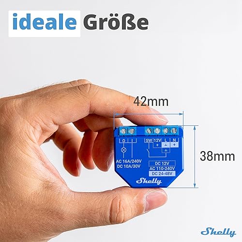 Shelly Plus 1 | Wlan & Bluetooth Smart Relais Schalter - 16A | Trockenkontakt | Lichtschalter | Hausautomation | Kompatibel mit Alexa & Google Home | iOS Android App | Kein Hub erforderlich (2 Pack) - Cheap-Us