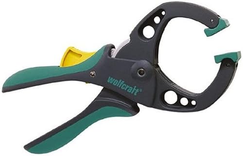 wolfcraft I Ratschenzwinge FZR 50 I 3632000 I schnelle Fixierhilfe I Werkstück schonend und gefühlvoll Spannen I kraftvolles Zusammenpressen I bewegliche, materialschonende Spannbacken mit Doppelnut - Cheap-Us