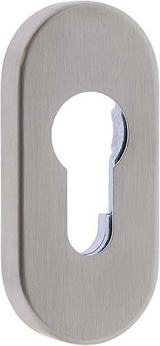 ToniTec Schlüsselrosette oval 9 mm Zylinderschutz Edelstahl Schutzrosette mit Profilzylinder Lochung - Cheap-Us