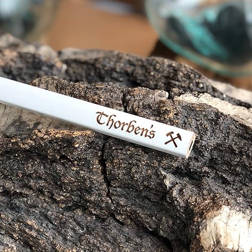 Mr.Zollstock Zimmermannsbleistift personalisiert 24 cm Länge mit Gravur ungespitzt Baubleistift Männer Geschenk Vatertag Handwerker (weiß) - Cheap-Us