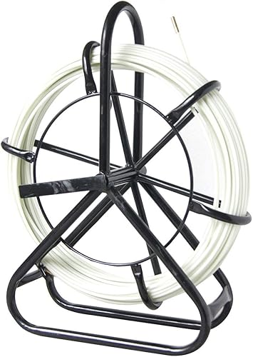 KATSU Glasfaserstab 8x100M Fischband Fiberglas Kabel Rad Rohr Rodder mit Stahlständer und Bremse, Glasfaser Elektrokabel Installationswerkzeug, Kabeleinfädler Fischbandabzieher - Cheap-Us
