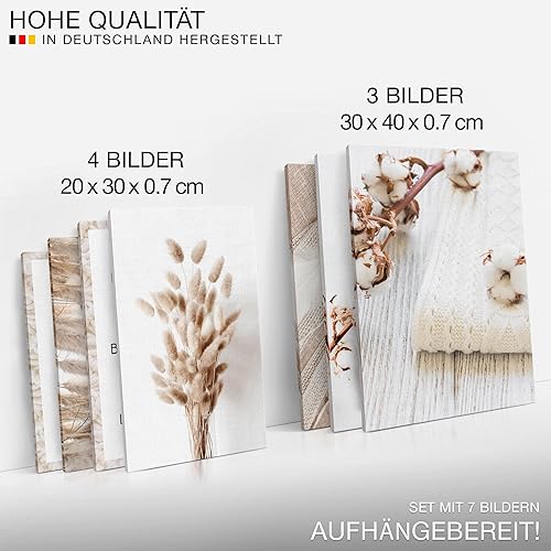 Novart Wandbilder Set Boho Sand Strand Beige - KEIN EXTRA RAHMEN BENÖTIGT - Modern Deko - Wohnzimmer Schlafzimmer Flur N035372a - Cheap-Us