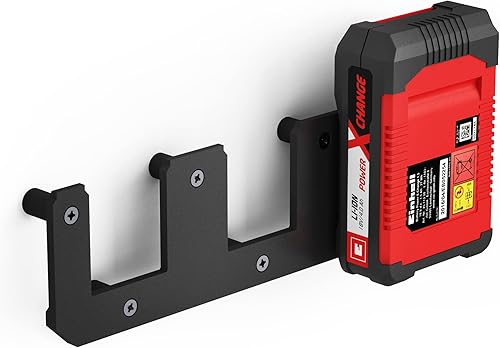 NewGround Designs Akku Wandhalterung geeignet für Einhell 18V Akkus Power-X-Change Akku-Halterung Wandhalter (3 Akkus) - Cheap-Us