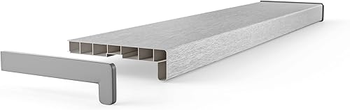 Seiletech.de FENSTERBANK PVC | 20 cm x 170 cm | Silber | Fensterbrett | für den Innenbereich | Innenfensterbank | Innen | Meterware | Wohnzimmer | Deko | Kunststoff - Cheap-Us