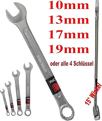 WZ-Gatze Ringmaulschlüssel 10/13/17/19 Maulringschlüssel Ringschlüssel Ring-Maulschlüssel einzeln oder im Set, bitte unter Material Größe aussuchen(17mm) - Cheap-Us