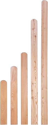 Gartenwelt Riegelsberger 5 Stück Premium Zaunlatte Typ A aus Lärchenholz 20x95 mm Höhe 150 cm Lärche Oben abgerundet - Cheap-Us