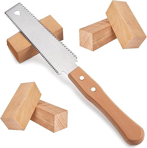 GmwyCzV Japansäge Handsäge, Abnehmbar Zweischneidig Zugsäge aus SK5 Karbonstahl, Holzgriffe Handsäge 240mm langlebige Sägeblätter Bündigschnittsäge, Optimal für Holz und Kunstoffarbeiten - Cheap-Us