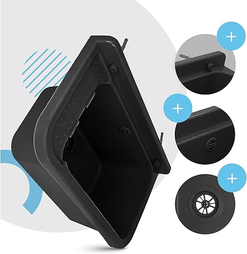 Waschbecken mit Regal 50 x 34 x 21 cm Grau | Spülbecken Ausgussbecken Waschtrog Becken Ablage Überlauf Gewerbe Waschraum Garten Garage Keller Werkstatt Waschküche Außenwaschbecken Gartenwaschbecken - Cheap-Us