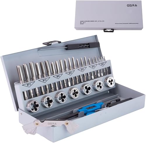 GSR PROFI 32 teilig Gewindeschneider Set metrisch M3 bis M12 HSSG | Handgewindebohrer, Gewindeschneider, Schneideisen, verstellbares Windeisen, Schneideisenhalter, Gewindeschablone… - Cheap-Us