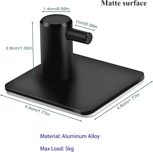 Moutek - Selbstklebende Haken, Matt Aluminiumlegierung 5KG Heavy Duty Wandhaken für Badezimmer Küche Wohnzimmer 4er Pack Schwarz - Cheap-Us