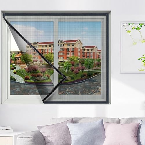 6pcs Fliegengitter Fenster, Fliegengitter Zuschneidbar 130x150cm, Fliegennetz fenster, Insektenschutz fenster, Selbstklebend Insektenschutz Fenster mit 6 Rollen Klebeband (Schwarz) - Cheap-Us