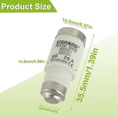 SIGANDG Neozed Sicherungen, D02 35A gL/gG 400VAC, D0-Typ Sicherungseinsatz (10 Stück) - Cheap-Us