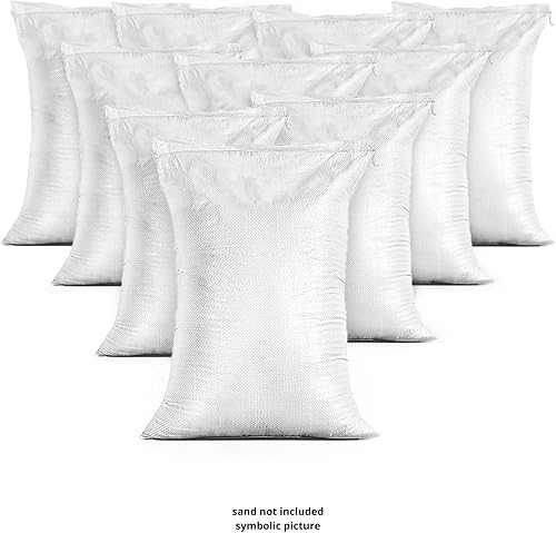 TK THERMALKING 10x Sandsäcke für Hochwasser - Sandsack leer mit Zugband zum Befüllen – Hochwasserschutz Kellerfenster – PP Gewebesack Weiß (40 x 60 cm) - Cheap-Us