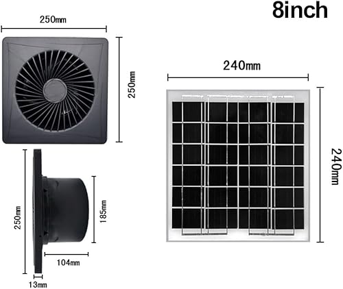 für Solarmodul-Ventilator-Set, 12 V, solarbetriebener Ventilator, wasserdichter solarbetriebener Ventilator, multifunktionaler Solar-Abluftventilator für Gewächshäuser, Schuppen, Haustierhäuser - Cheap-Us