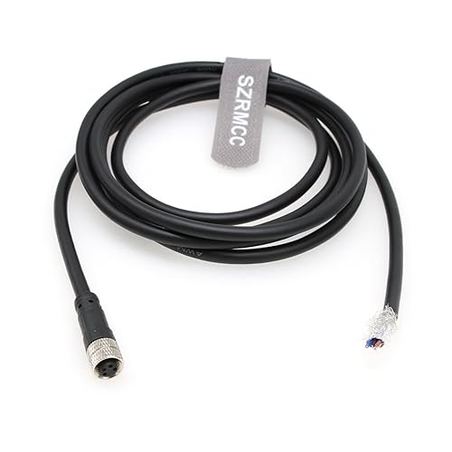 SZRMCC M8 A Code 4-polige Buchse auf offenes Ende, I/O-Sensorkabel, abgeschirmt, wasserdicht, 24 AWG, Betätigungsdraht für industrielle Elektrotechnik (5 m) - Cheap-Us