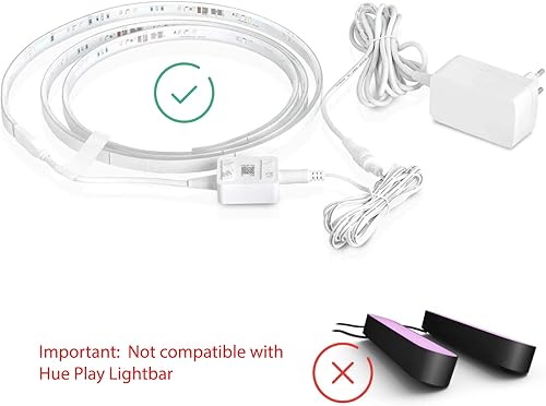 Wicked Chili 2,5m DC-Verlängerungskabel kompatibel mit Philips HUE Lightstrip Plus (White and Color Ambiance) V3 / V4 mit Bluetooth (Lila Verpackung) Verlängerung für Netzteil S020YM2400083 weiß - Cheap-Us