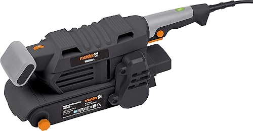Meister Bandschleifer 600 W, MBS600-1 - Schleiffläche 150 x 75 mm - Drehzahl-Vorwahl & stufenlose Drehzahlregulierung - Staubabsaugung - Bandjustierung / Tellerschleifer mit Schleifband K80 / 5455650 - Cheap-Us