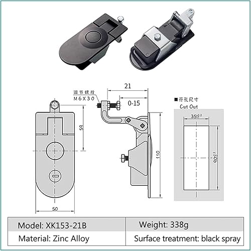 SHARRB Hardware Zinklegierung Druckriegelschloss Pferdebox Schließfach Ersatz for C5-11/12-15-3 1St (Color : High 52mm) - Cheap-Us