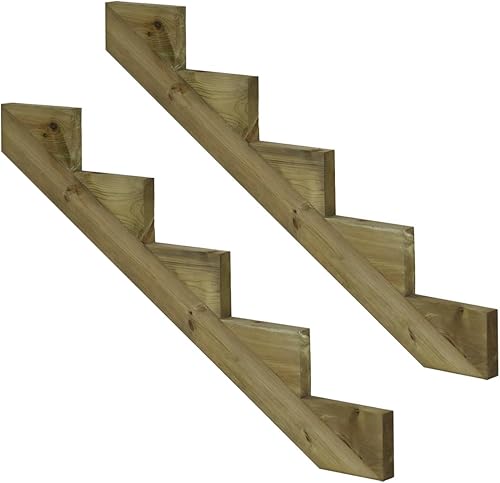 Treppenwange für 5 Stufen Plus Massivholz druckimprägniert 1 Stück - Cheap-Us