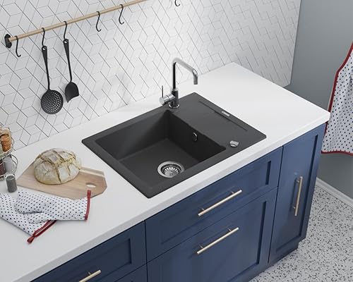 GRANMASTER Siphon Küchenspüle Automatischer 2-Kammer Raumsparsiphon mit überlauf Ablaufgarnitur für Spüle Made in Italy Anschluss an der Unterseite: 1 1/2' Siebkorb Excenterventil 3 1/2'- 30x25x35cm - Cheap-Us