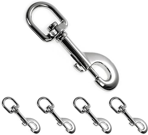 Ganzoo Karabiner-Haken mit Drehgelenk L: 90 mm, Bolzenkarabiner für Hunde-Leine, 4 Stück, Wirbelkarabiner, für Paracord 550 Hundehalsband, legierter Stahl, Schnapp-Karabiner Drehkopf, Farbe: Schwarz - Cheap-Us