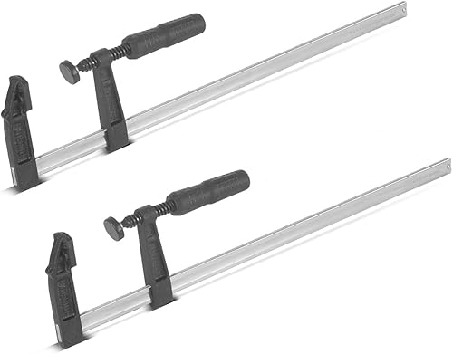 STAHLWERK Schraubzwinge 80x500 mm 2er Set | kraftvolle Klemmzwinge aus Stahl und Kunststoff | F-Zwinge zum Fixieren von Werkstücken |stabile Zwinge mit Spannweite 500 mm, Spanntiefe 80 mm - Cheap-Us