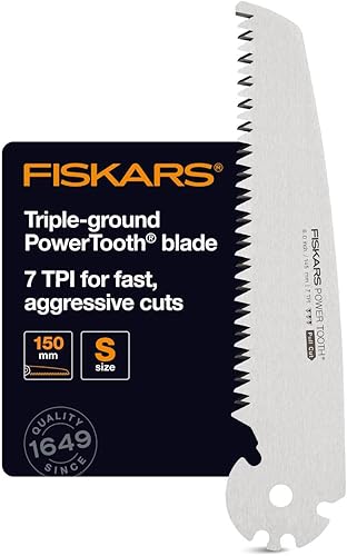 Fiskars Plus Klappsäge, Für dicke Stämme und Äste, 3 Schneidpositionen, Scharfes Power Tooth-Blatt, Grobzahnung, Blattlänge: 21 cm, Schwarz/Orange, SW69, 1067553 - Cheap-Us