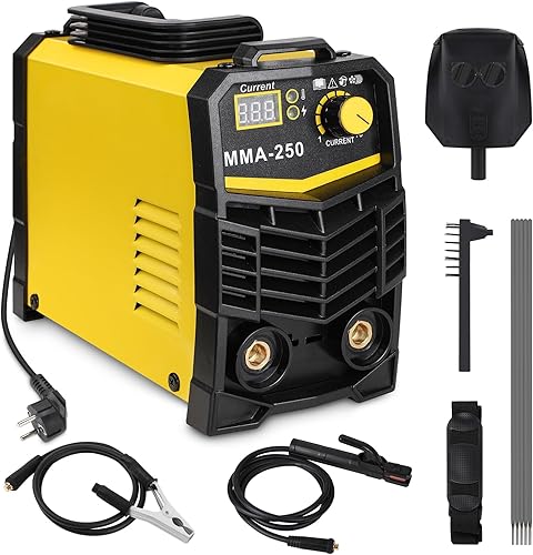 MMA Elektrodenschweißgerät 250A,IGBT Inverter E-Hand Schweißgerät,Mini Elektroden Schweißgerät, einstellbare Leistung,eingebaute Belüftung,Arc Force und Anti-Stick-Funktionen mit Arbeitsklemme - Cheap-Us