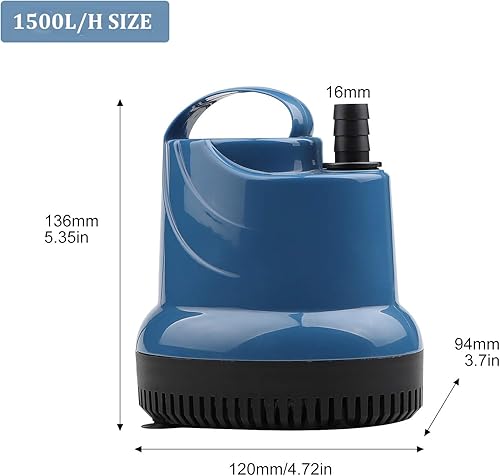 EXLECO Tauchpumpe DC 12V 50W Tauchwasserpumpe 4200L/H Förderpumpe DC-Pumpe Schmutzwasserpumpe Tragbar Brunnpume Kabellänge 2,3M mit Schlauchschelle Krokodilklemmen für Pool Fischteich Teich Süßwasser - Cheap-Us