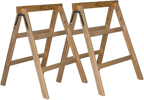 2er Set Massiver Holz-Arbeitsbock oder Tapezierbock 2-sprossig - Sägebock - Klappbock - Montagebock - Arbeitsbock - Tapezierbock - Unterstellbock - Stützbock - Cheap-Us