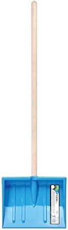 Kinder Schneeschaufel Kinderschaufel Schaufel Schneeschieber BOBO mit 250 mm Breiten Kunststoff Schild und Holz Stiel mit Gesamtlänge 84 cm (Blau) - Cheap-Us