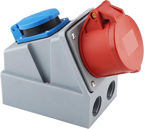 Pfloge® CEE Wandsteckdose, 415 VAC u. 220 VAC, CEE 16A Wandsteckdose, 5-polig, 3P + N + PE, IP54 Kraftsteckdose 16A - Cheap-Us