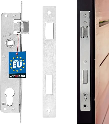 KOTARBAU® Einsteckschloss 90/20mm DIN Rechts/Links Profilzylinder Schloss Türschloss Haustür Rohrrahmenschloss mit Gegenplatte Verzinkt Rostfrei - Cheap-Us