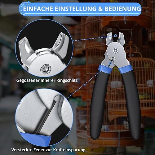 CAMWAY Hog Ringzange, Hog Ring Zange mit 300 verzinkten Hog-Ringen(3/4'), Federbelastet Zangen Set für Größe 1/2', 3/8' und 3/4', Profi Klemmwerkzeug für Polster, Zäune, verkleidungen (Schwarzblau) - Cheap-Us