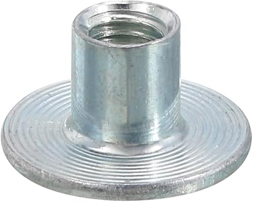 QUARKZMAN M5 T-Nüsse, 24 Stück Kohlenstoffstahl T-Nut Runde Basis Schweißmuttern 8mm Höhe Durchgangsloch Flansch Einsetzmuttern mit weiblichem Gewindeplatte - Cheap-Us