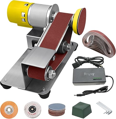 Mini Bandschleifer, Elektrischer Bandschleifer, 7-Stufig Verstellbarer Polierer, DIY Polierschleifmaschine mit 20pcs 330x30 mm Schleifbänder Geliefert, Schleifscheibe und Polierscheibe - Cheap-Us