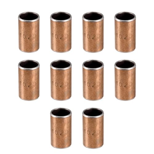 sourcing map Hülsenlager 10mm Bohrung x 12mm Außendurchmesser x 20mm Länge Gleitlager gewickelt ölfreie Buchsen 10 Stück - Cheap-Us