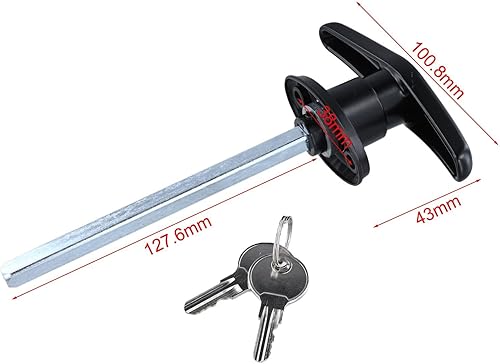HOHOVYVY Garagentor Schloss,Garagentorschloss T-Griffschloss Legierung Pleuel Chassis T-Griff Türschloss(Silver) - Cheap-Us