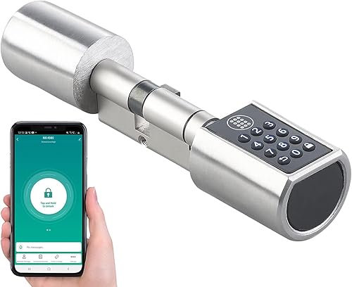 VisorTech Codeschloss: Elektronischer Tür-Schließzylinder mit Zahlencode, Bluetooth & App (Elektronisches Türschloss, Türschloss Code, Türöffner nachrüsten) - Cheap-Us