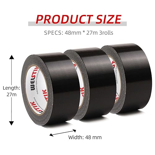 WELSTIK Professionelles Klebeband, 48 mm x 27 m, wasserdicht, für Reparaturen, Heimwerker, Handwerk, Innen- und Außenbereich, Blau - Cheap-Us