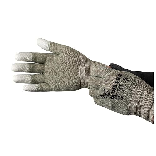 Wetec Handschuhe, PU-beschichtete Fingerkuppen, ESD, XL, Kupferfaden (Schutzhandschuh Produktschutz) (Pack à 10 Stück) - Cheap-Us