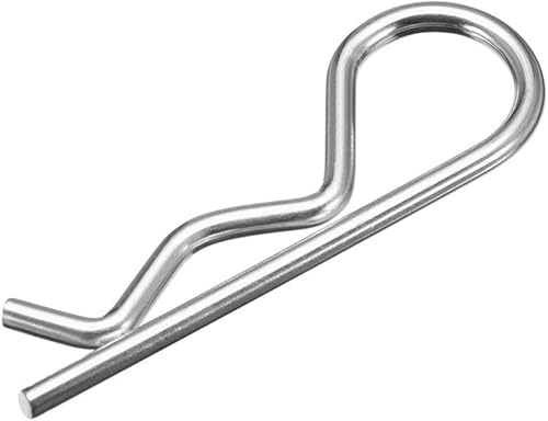 sourcing map 20 Stück Clip Stecknadeln R Förmiger Federstecker 3mm Draht Kohlenstoffstahl 60 mm Länge Anhänger Traktor Mäher Verschluss Hardware Silber Ton - Cheap-Us