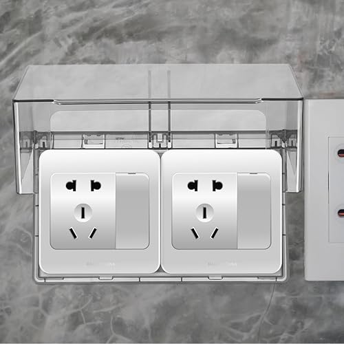 Operitacx 86 Typ Flip Outlet Box Abdeckungen Wasserdicht Wasserdichte Spritzschutz Box Cover Transparent Wandschalter Steckdose Panel Box Schalter Stecker Schutz Gehäuse für Home Outdoor - Cheap-Us