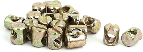 Sourcingmap Quergewindebolzen, M5 x 10 mm, gelb verzinkt, Schlitz, 20 Stück - Cheap-Us