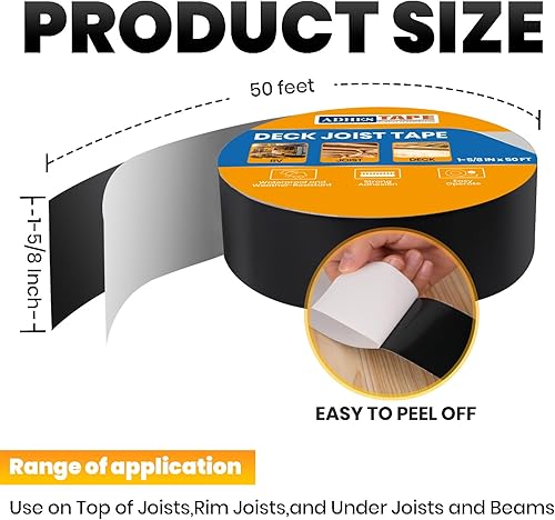 ADHES Butylband Dichtungsbänder 40mm x 15m, 6 Rollen Wetterbeständig und Wasserdicht, Deckbalkenband Dach Reparaturband, Ideal für Holzdecks, Balken, Dächer und den Außeneinsatz - Cheap-Us