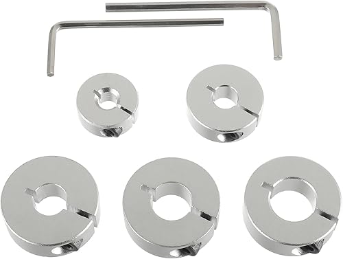 EPLZON 6/8/10/12/14mm 5 Stück Aluminiumlegierung Tiefenanschlagringe Set Bohrer Stellungsregler Ring HSS Locator Tiefenbegrenzer mit Sechskantschlüssel für bohrer holzbearbeitung - Cheap-Us