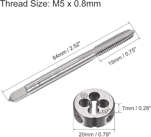 sourcing map M6 x 1mm Linksgewindebohrer Matrizengewindebohrer Legierungswerkzeug - Cheap-Us