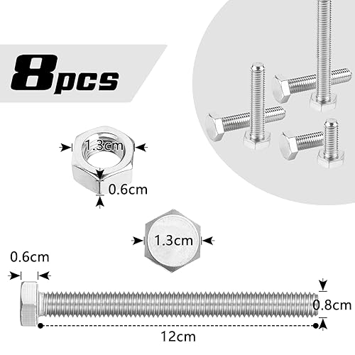 SWTYExt Sechskantschrauben M6 x 60 mm Bolzen und Sechskantmutter Set DIN 933 / ISO 4017 Edelstahlschrauben A2 V2A Schrauben Außensechskant Vollgewinde Maschinenschrauben(20 Sätze) - Cheap-Us